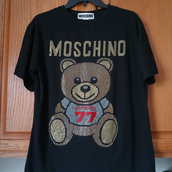 Moschino Black and Gold Teddy Bear T-Shirt SIZE LG. - Picture 5 of 7